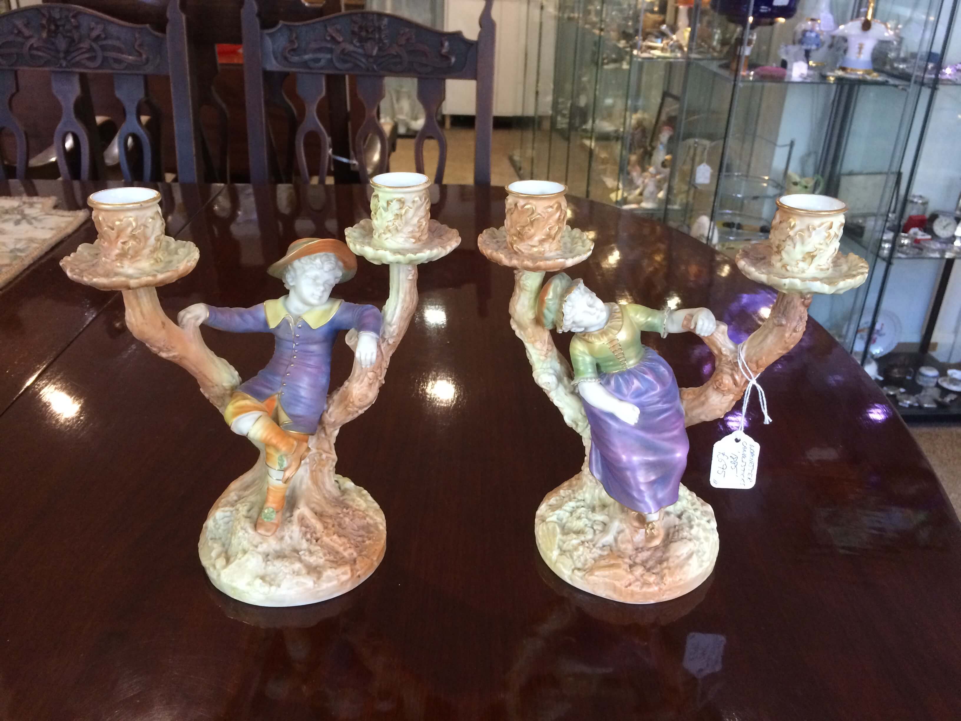 Pair Worcester Candlesticks
